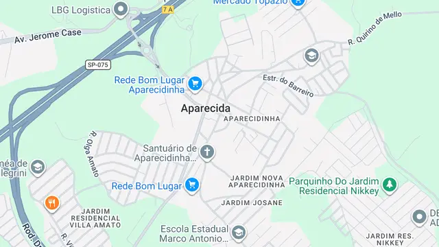 Mapa do bairro Aparecidinha, Sorocaba - SP