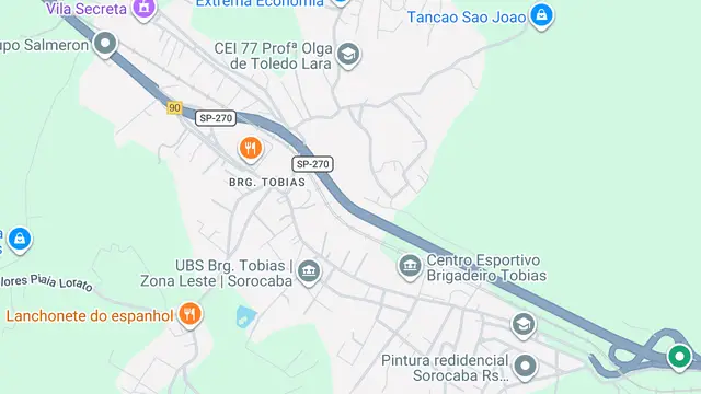 Mapa do bairro Brigadeiro Tobias, Sorocaba - SP