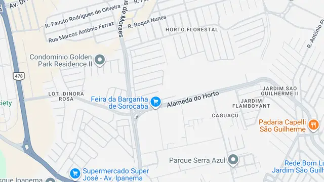 Mapa do bairro Caguassu, Sorocaba - SP