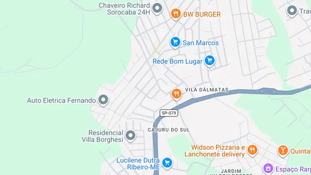 Mapa do bairro Cajuru do Sul, Sorocaba - SP