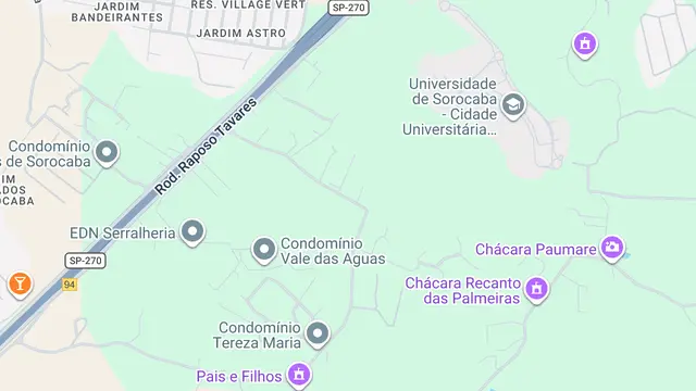 Mapa do bairro Caputera, Sorocaba - SP