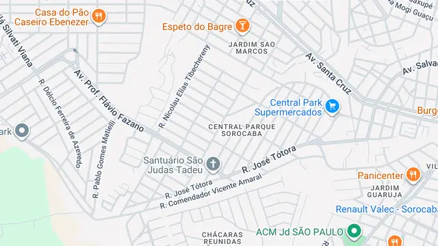 Mapa do bairro Central Parque Sorocaba, Sorocaba - SP