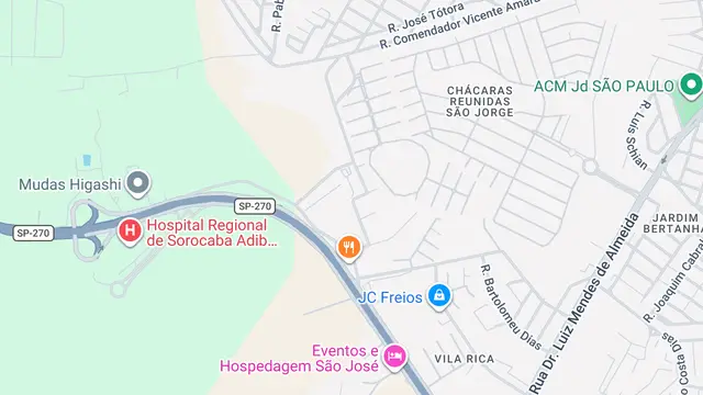 Mapa do bairro Chácaras Reunidas São Jorge, Sorocaba - SP