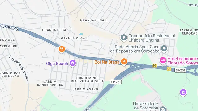 Mapa do bairro Condomínio Residencial Village D'Avignon, Sorocaba - SP