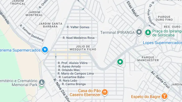 Mapa do bairro Conjunto Habitacional Júlio de Mesquita Filho, Sorocaba - SP