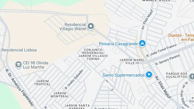 Mapa do bairro Conjunto Residencial Jardim Villagio Torino, Sorocaba - SP