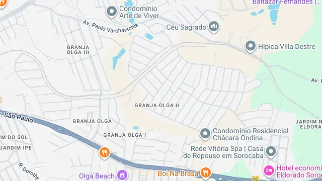 Mapa do bairro Granja Olga II, Sorocaba - SP