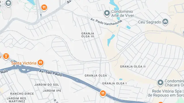 Mapa do bairro Granja Olga III, Sorocaba - SP