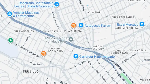 Mapa do bairro Itavuvu, Sorocaba - SP