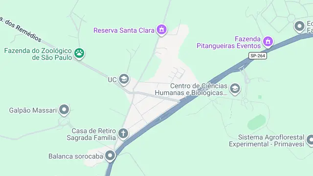 Mapa do bairro Itinga, Sorocaba - SP