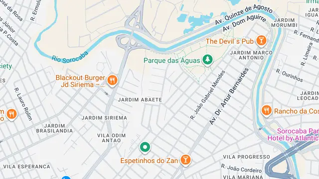 Mapa do bairro Jardim Abaeté, Sorocaba - SP