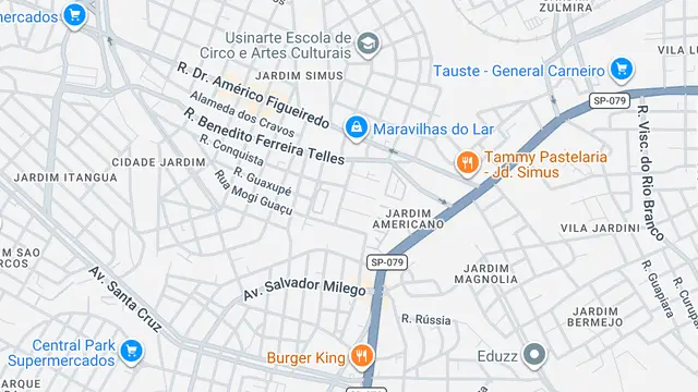Mapa do bairro Jardim Americano, Sorocaba - SP