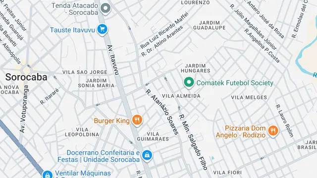 Mapa do bairro Jardim Avore Pilungo, Sorocaba - SP