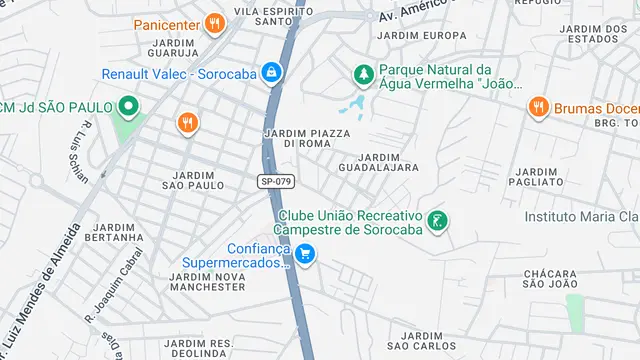 Mapa do bairro Jardim Belvedere, Sorocaba - SP