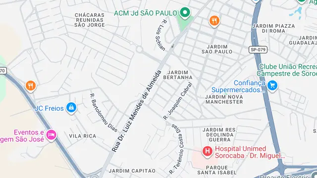Mapa do bairro Jardim Bertanha, Sorocaba - SP