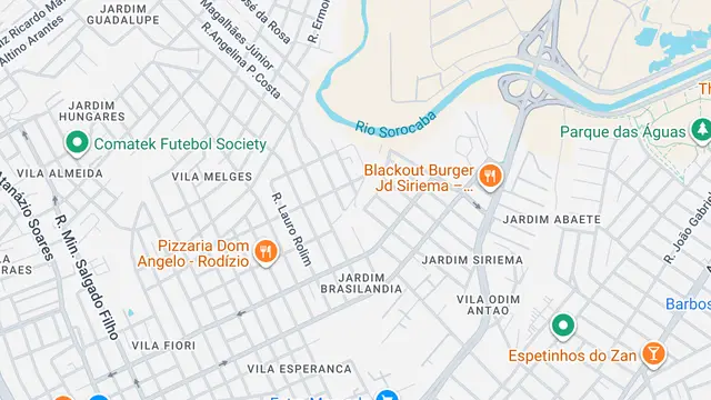Mapa do bairro Jardim Brasilândia, Sorocaba - SP