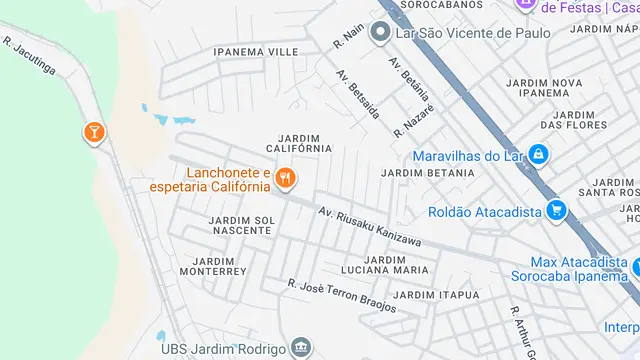 Mapa do bairro Jardim Califórnia, Sorocaba - SP