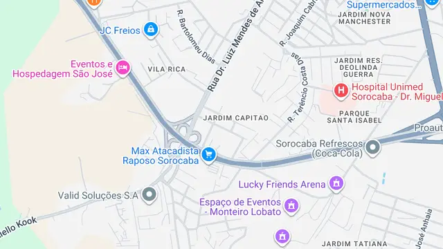 Mapa do bairro Jardim Capitão, Sorocaba - SP