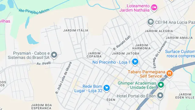 Mapa do bairro Jardim Copaíba, Sorocaba - SP