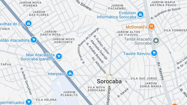 Mapa do bairro Jardim das Acácias, Sorocaba - SP