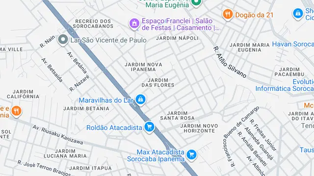 Mapa do bairro Jardim das Flores, Sorocaba - SP