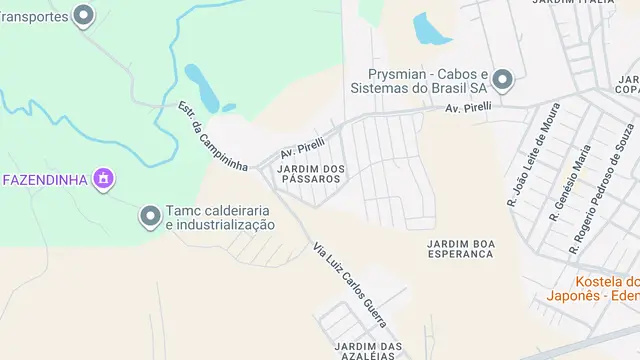 Mapa do bairro Jardim dos Pássaros, Sorocaba - SP