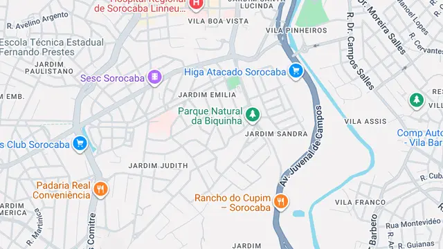 Mapa do bairro Jardim Emília, Sorocaba - SP