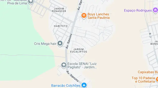 Mapa do bairro Jardim Eucalíptos, Sorocaba - SP