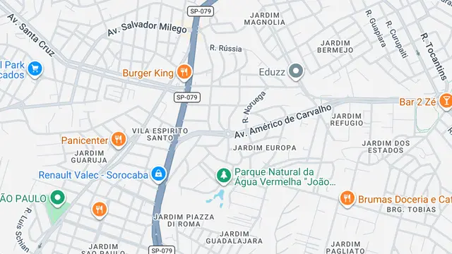 Mapa do bairro Jardim Europa, Sorocaba - SP