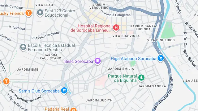 Mapa do bairro Jardim Faculdade, Sorocaba - SP