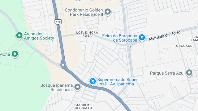 Mapa do bairro Jardim Golden Park Residencial, Sorocaba - SP
