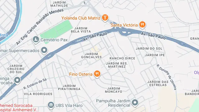 Mapa do bairro Jardim Gonçalves, Sorocaba - SP