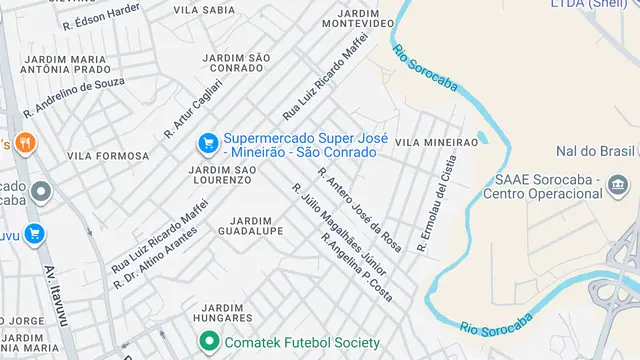 Mapa do bairro Jardim Guadalupe, Sorocaba - SP