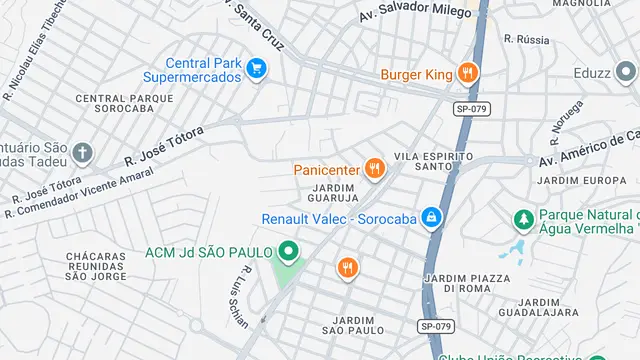 Mapa do bairro Jardim Guarujá, Sorocaba - SP