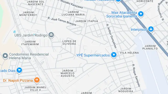 Mapa do bairro Jardim Henrique, Sorocaba - SP