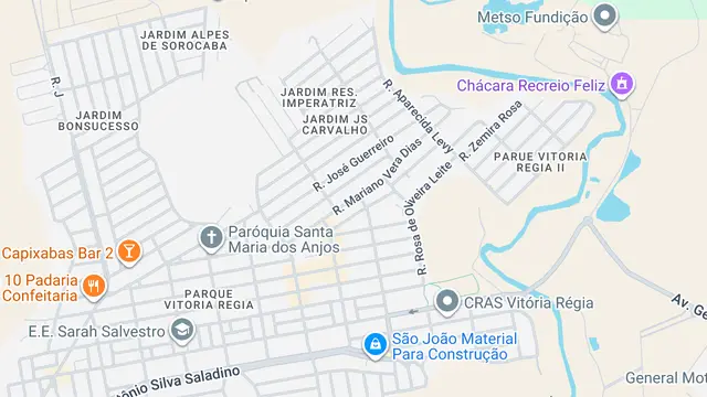 Mapa do bairro Jardim J S Carvalho, Sorocaba - SP