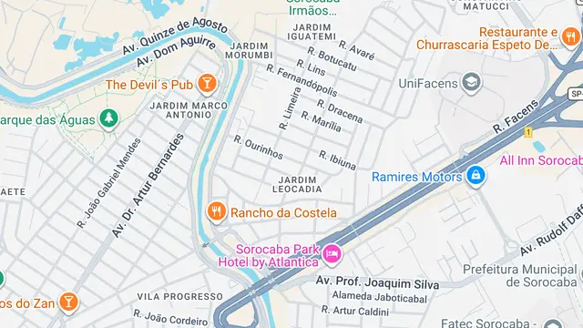 Mapa do bairro Jardim Leocádia, Sorocaba - SP