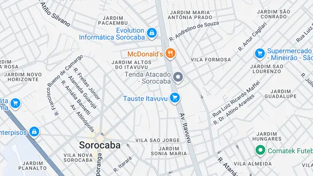 Mapa do bairro Jardim Los Angeles, Sorocaba - SP