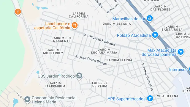 Mapa do bairro Jardim Luciana Maria, Sorocaba - SP