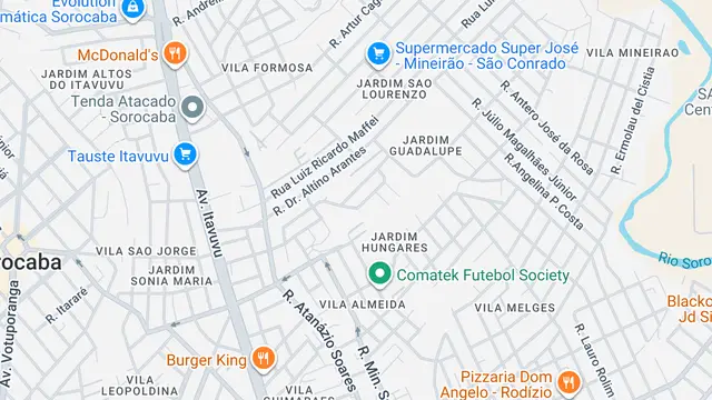 Mapa do bairro Jardim Maria Cristina, Sorocaba - SP