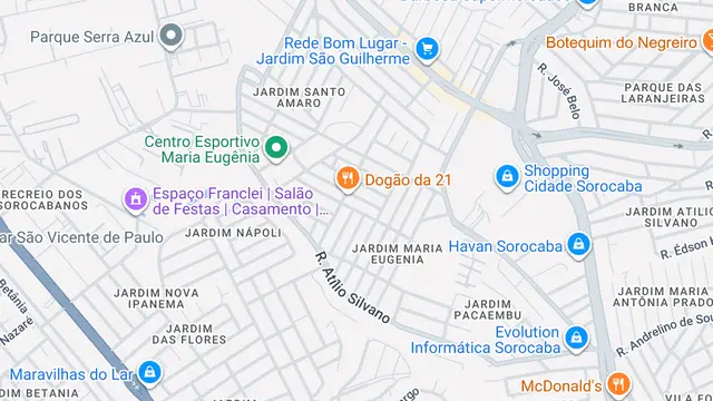 Mapa do bairro Jardim Maria Eugênia, Sorocaba - SP