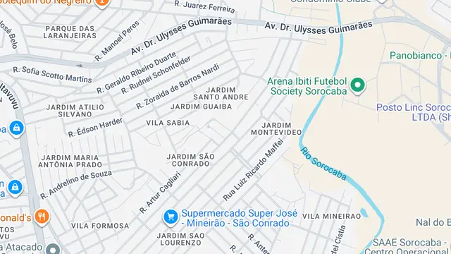 Mapa do bairro Jardim Montevidéo, Sorocaba - SP