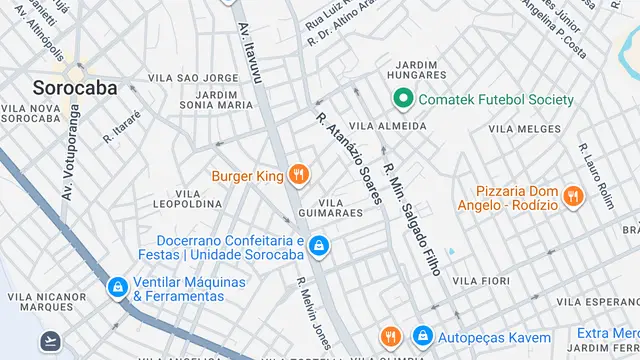 Mapa do bairro Jardim Nair, Sorocaba - SP