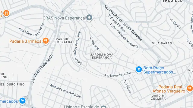 Mapa do bairro Jardim Nova Esperança, Sorocaba - SP