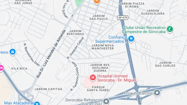 Mapa do bairro Jardim Nova Manchester, Sorocaba - SP