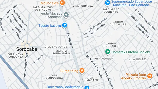 Mapa do bairro Jardim Paraná, Sorocaba - SP