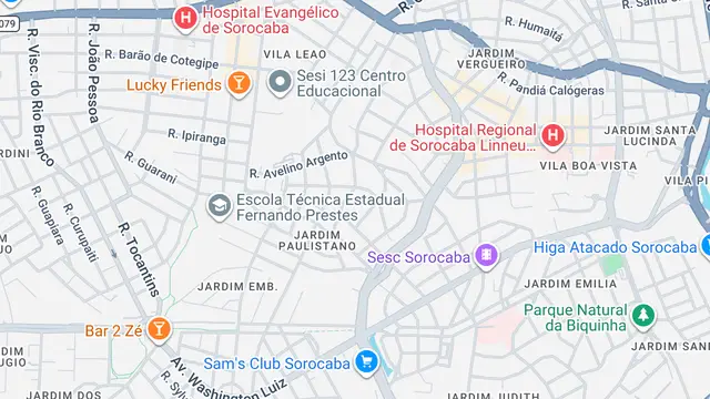 Mapa do bairro Jardim Paulistano, Sorocaba - SP