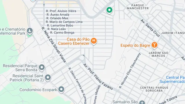 Mapa do bairro Jardim Piazza Di Roma II, Sorocaba - SP