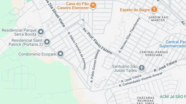 Mapa do bairro Jardim Piazza di Roma, Sorocaba - SP