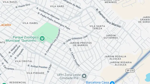 Mapa do bairro Jardim Prestes de Barros, Sorocaba - SP
